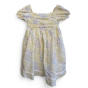 Smocked Floral Dress Girls Size 5 Cottagecore Puff Sleeve Spring